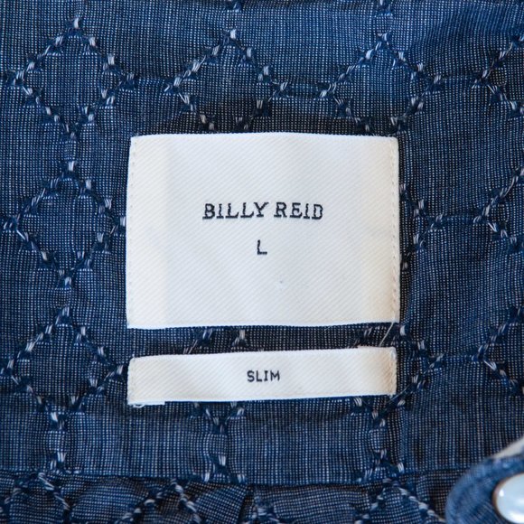 Billy Reid Slate Blue Slim Fit Short Sleeve Shirt - Picture 3 of 4